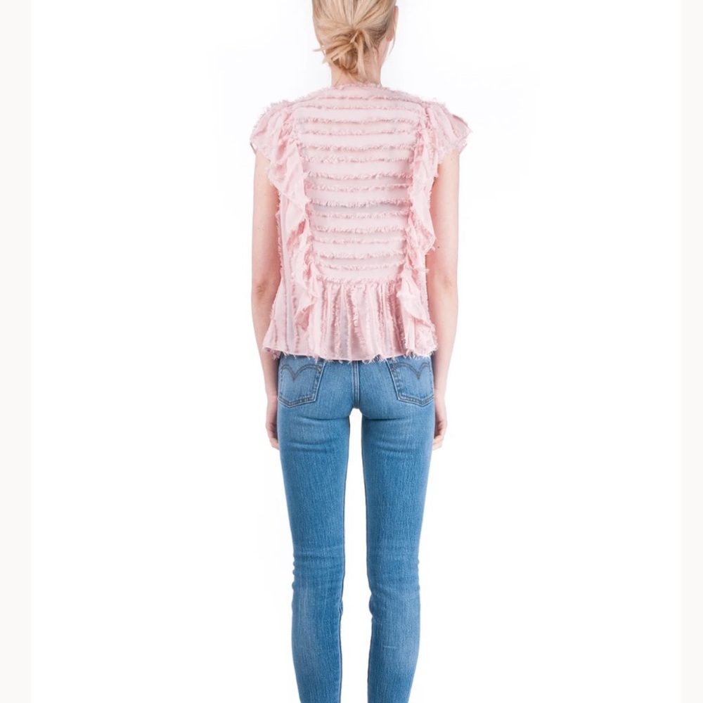 Waverly Grey Pink Ruffle Top - Picture 6 of 11